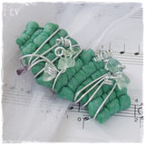 Fluorite Wire-Wrapped Polymer Clay Brooch