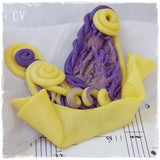 Yellow & Purple Polymer Clay Butterfly Brooch
