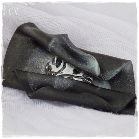 Folded Lead Polymer Clay Brooch