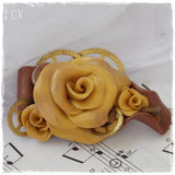 Vintage Rose Polymer Clay Brooch
