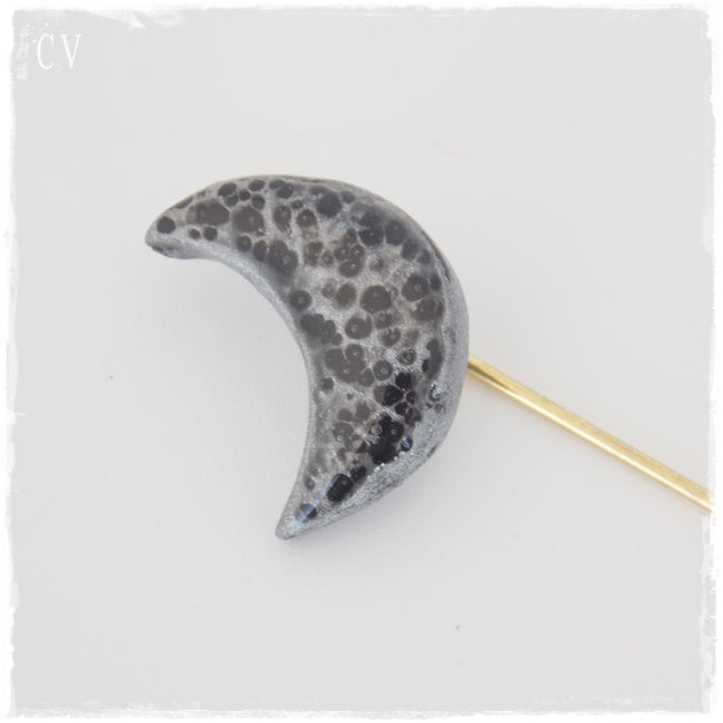 Silver Crescent Moon Stick Pin