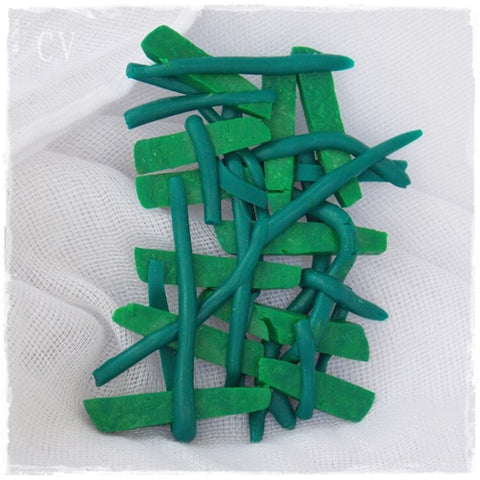 Abstract Green Polymer Clay Brooch
