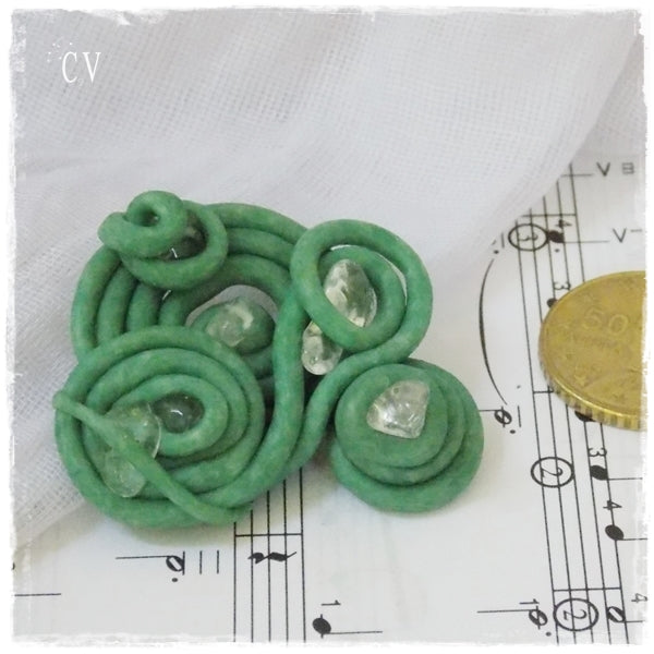 Pastel Meander Polymer Clay Brooch