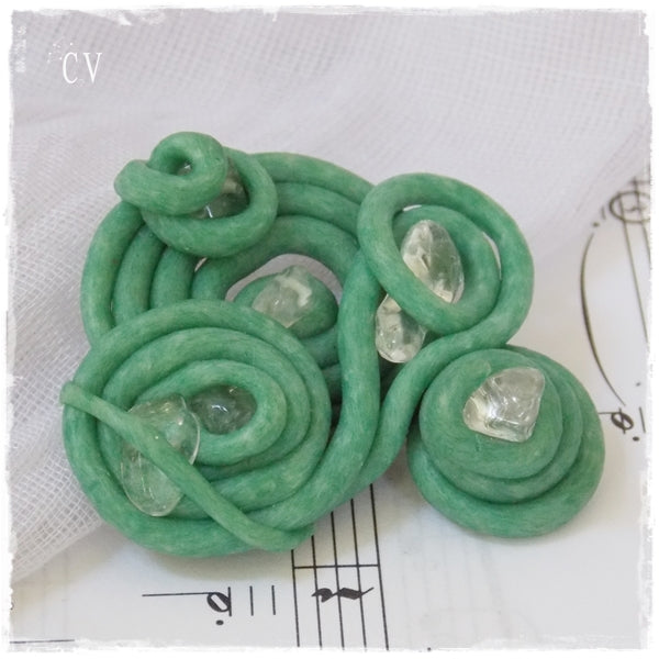 Crystal Pastel Polymer Clay Brooch Pin