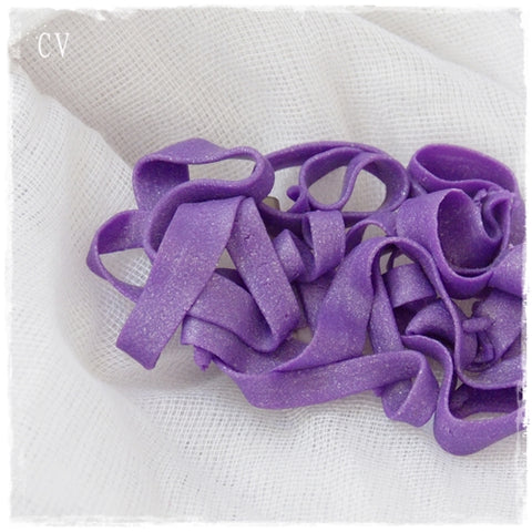 Tagliatelle Polymer Clay Purple Brooch