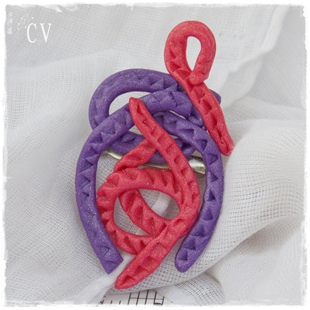 Mother & Child Polymer Clay Brooch Pin