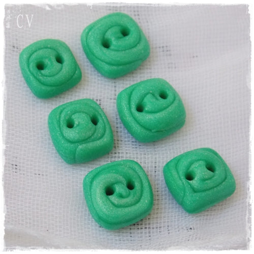 Mint Green Polymer Clay Buttons