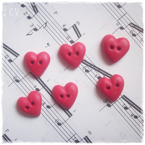 Polymer Clay Heart Buttons