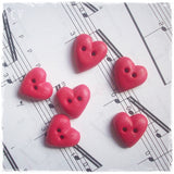 Small Red Heart Buttons