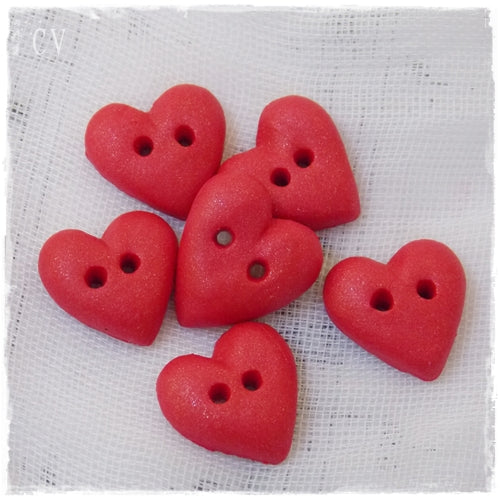 Small Red Heart Buttons