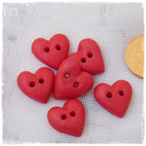 Handmade Red Heart Buttons