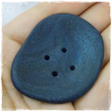 Oversized Blue Polymer Clay Button