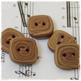Brown Square Polymer Clay Buttons