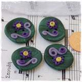 Fairy Floral Polymer Clay Buttons