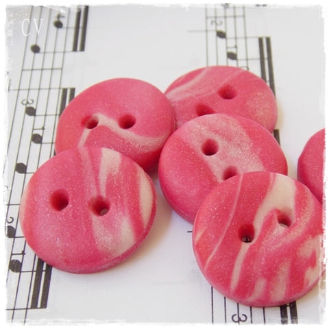 Pink Polymer Clay Buttons