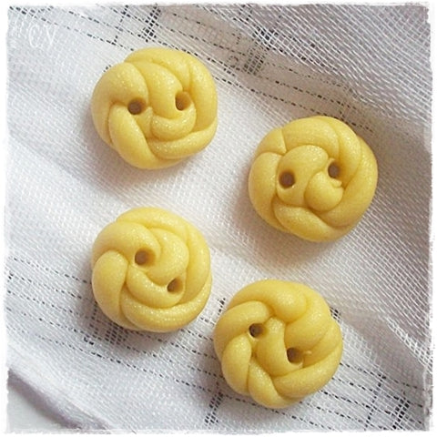 Pastel Yellow Braided Buttons