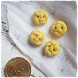 Tiny Yellow Polymer Clay Buttons