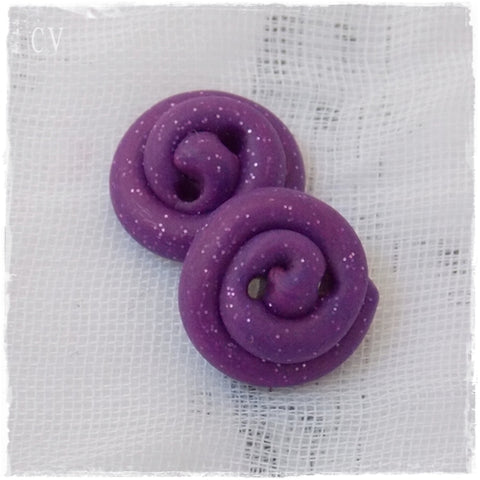Small Purple Polymer Clay Buttons