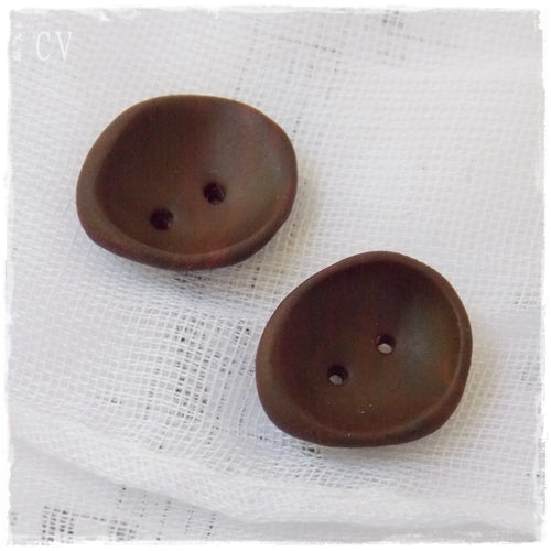 Handmade Brown Polymer Clay Buttons
