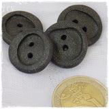 Handmade Black Polymer Clay Buttons