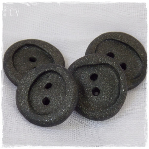 Gothic Black Polymer Clay Buttons