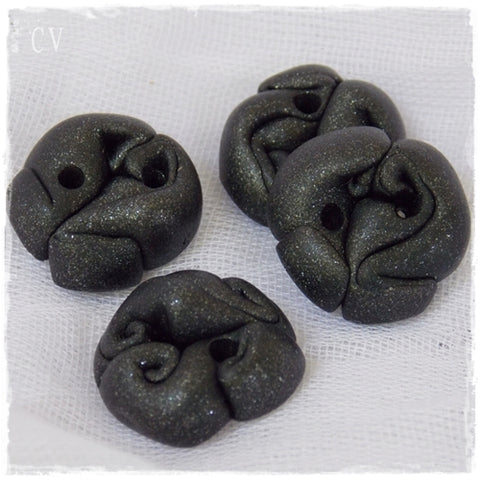 Black Polymer Clay Buttons