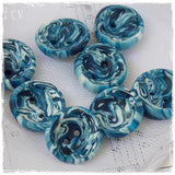 Tiny Blue Polymer Clay Buttons