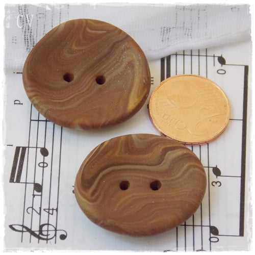 Artistic Brown Polymer Clay Buttons