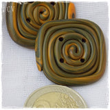 Handmade Spiral Polymer Clay Buttons