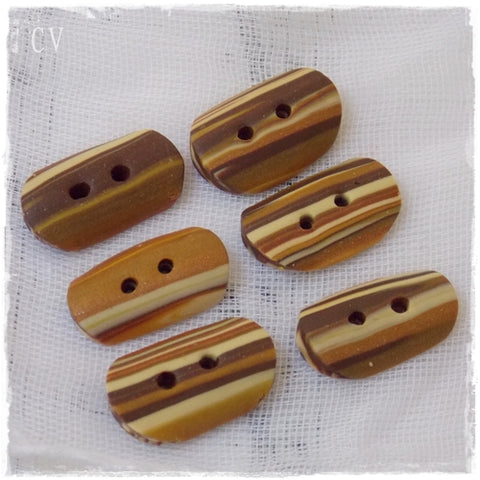 Striped Polymer Clay Buttons