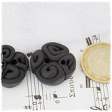 Jumbo Black Polymer Clay Buttons
