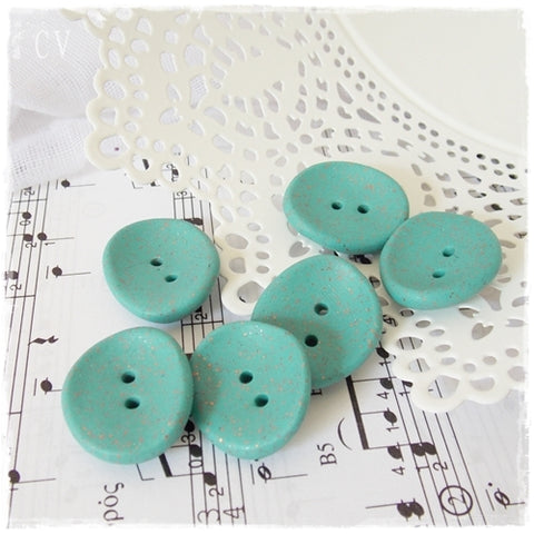 Turquoise Polymer Clay Buttons