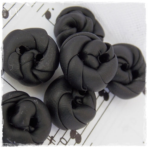 Black Polymer Clay Buttons