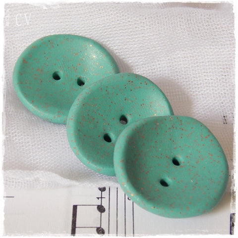 Oversized Turquoise Polymer Clay Buttons
