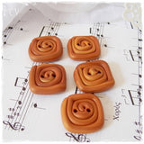Caramel Brown Handmade Polymer Clay Buttons