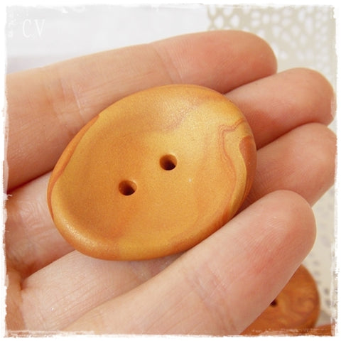 Copper Oversized Polymer Clay Button