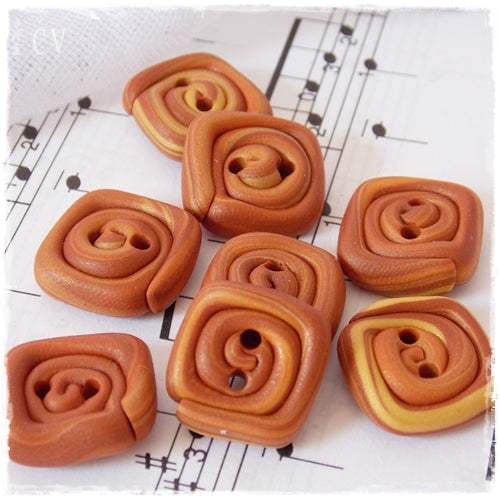Small Copper Polymer Clay Buttons