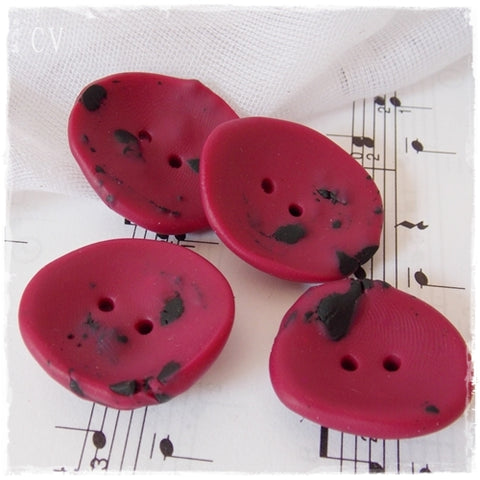 Oversized Plum Polymer Clay Buttons