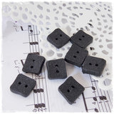 Small Black Square Polymer Clay Buttons