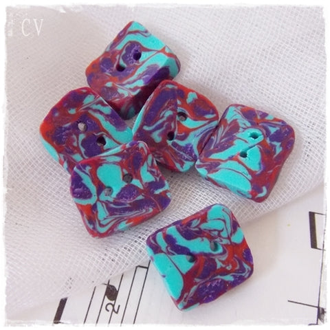 Square Polymer Clay Buttons