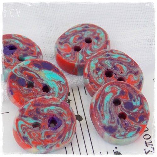 Artistic Handmade Polymer Clay Buttons
