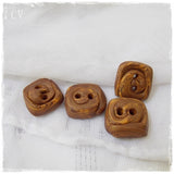Small Rusty Brown Polymer Clay Buttons