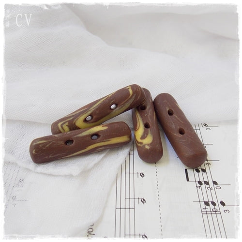 Brown Polymer Clay Buttons
