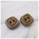 Spiral Square Polymer Clay Buttons