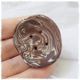 Giant Brown Polymer Clay Button
