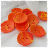 Orange Polymer Clay Buttons