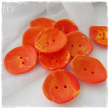 Oversized Orange Polymer Clay Buttons