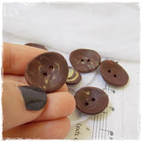 Handmade Brown Polymer Clay Buttons