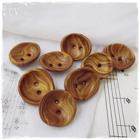 Gold Polymer Clay Buttons