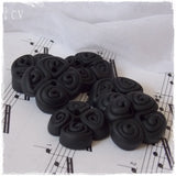 Gothic Black Polymer Clay Buttons